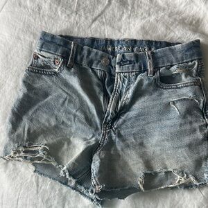 American Eagle Outfitters Strigid Distressed Blue Jean Shorts